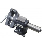 Тиски стальные поворотные в двух плоскостях  с наковальней + захват для труб 5"-125мм ROCK FORCE (6540205DT)