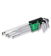 Набор ключей шестигр. дюйм 1/16"-3/8" 9шт длин.с шар. TOPTUL (GBAL0901)