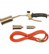 Горелка газовая 360мм. с гибким шлангом 2м и 3 насадками VOREL (73340)