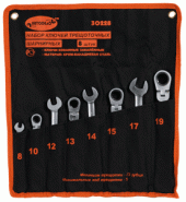 Набор ключей рожково-накидных с трещоткой шарнирных 8-19мм. (8пр.) АВТОДЕЛО (30028)