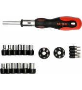 Отвёртка с трещёткой + головки и биты (29пр.) YATO (YT-2808)