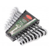 Набор ключей комбинированных трещоточных с шарниром, 9пр.(8-19мм) ROCK FORCE (51092F)