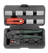 Клещи для обжима клемм автопроводов в наборе со сменными насадками FORCE (68013)