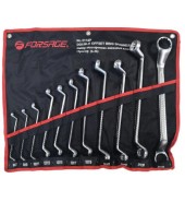 Набор ключей накидных отогнутых на 75грд. 11пр.(6-36мм)на полотне FORSAGE (F-5114P(NEW))