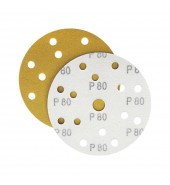 Шлифлист d150 мм 15 отверстий P80 (оксид алюминия на бумаге) Гамматест M3-255D150P80
