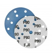 Шлифлист d150 мм 15 отверстий P80 (цирконий на пленке) Гамматест SL312BP80