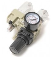 Блок подготовки воздуха мини  для пневмосистемы (фильтр-регулятор + лубрикатор) 1/4 диапазон регулировки давления 0-10 bar ROCK FORCE (RF-AC2010-02)