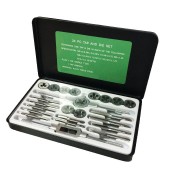 Набор метчиков и плашек метрический 24пр, в металлическом кейсе ROCK FORCE (RF-M024-1)