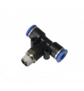 Фитинг Т-образный  для пластиковых трубок 8мм с наружной резьбой 1/4" ROCK FORCE (SPB08-02)