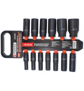 Головки ударные глубокие, набор 13пр., 1/2" (10, 12-15, 17, 19, 21, 22, 24, 27, 30, 32мм) FORSAGE (F-4137MPB)