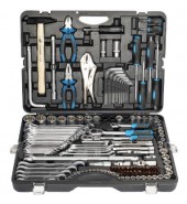 Набор инструментов 142+6пр. 1/4" 3/8" 1/2" (6-гран.)(4-36мм; 27,30,32,36-12гр.)+(ключи трещоточные:8х10,12х13,14х15,16х17,18х19мм, бокорезы-7") FORSAGE (41501-5 PREMIUM)