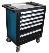 Тележка 6 полок(синяя)с пластиковой защитой корпуса и металлической крышкой+2 боковые перфорации ROCK FORCE (RF-1141116B)