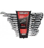 Набор Ключей комбинированных трещоточных с шарниром, 12пр. (8-22мм) BAUMAUTO (BM61122F)