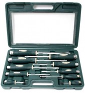 Набор отверток силовых магнитных "Profi"10пр.+магнит телескоп. 190-550мм) в кейсе ROCK FORCE (RF-7010)