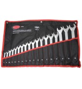 Набор ключей комбинированных с динамическим профилем, 18пр. (7, 8, 10-19, 21, 22, 24, 27, 30, 32мм), на полотне ROCK FORCE (RF-5181HD)